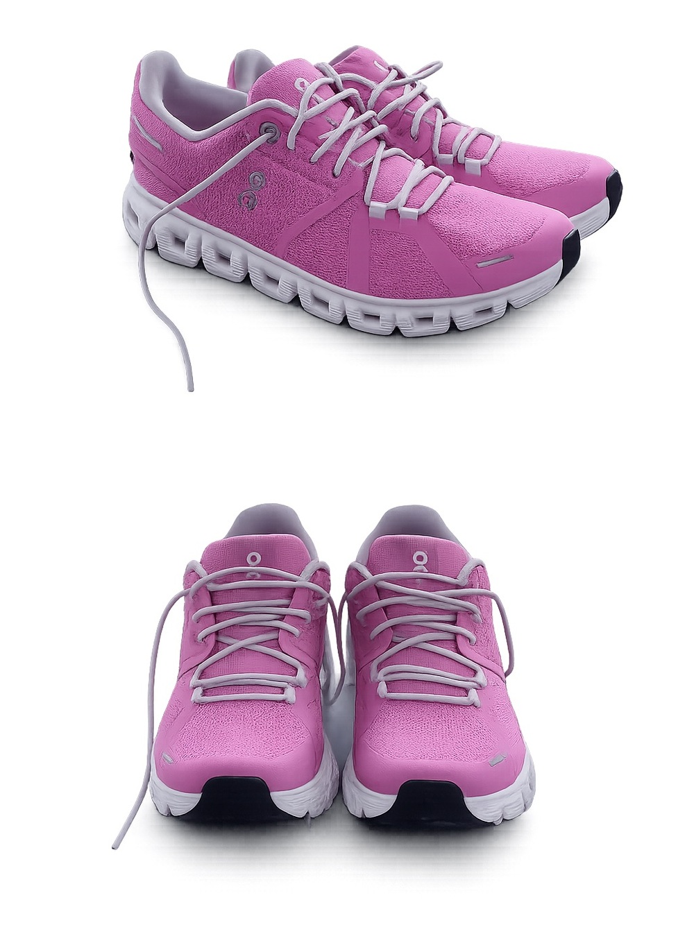 On Running Pink Knit Athletic Running Shoes